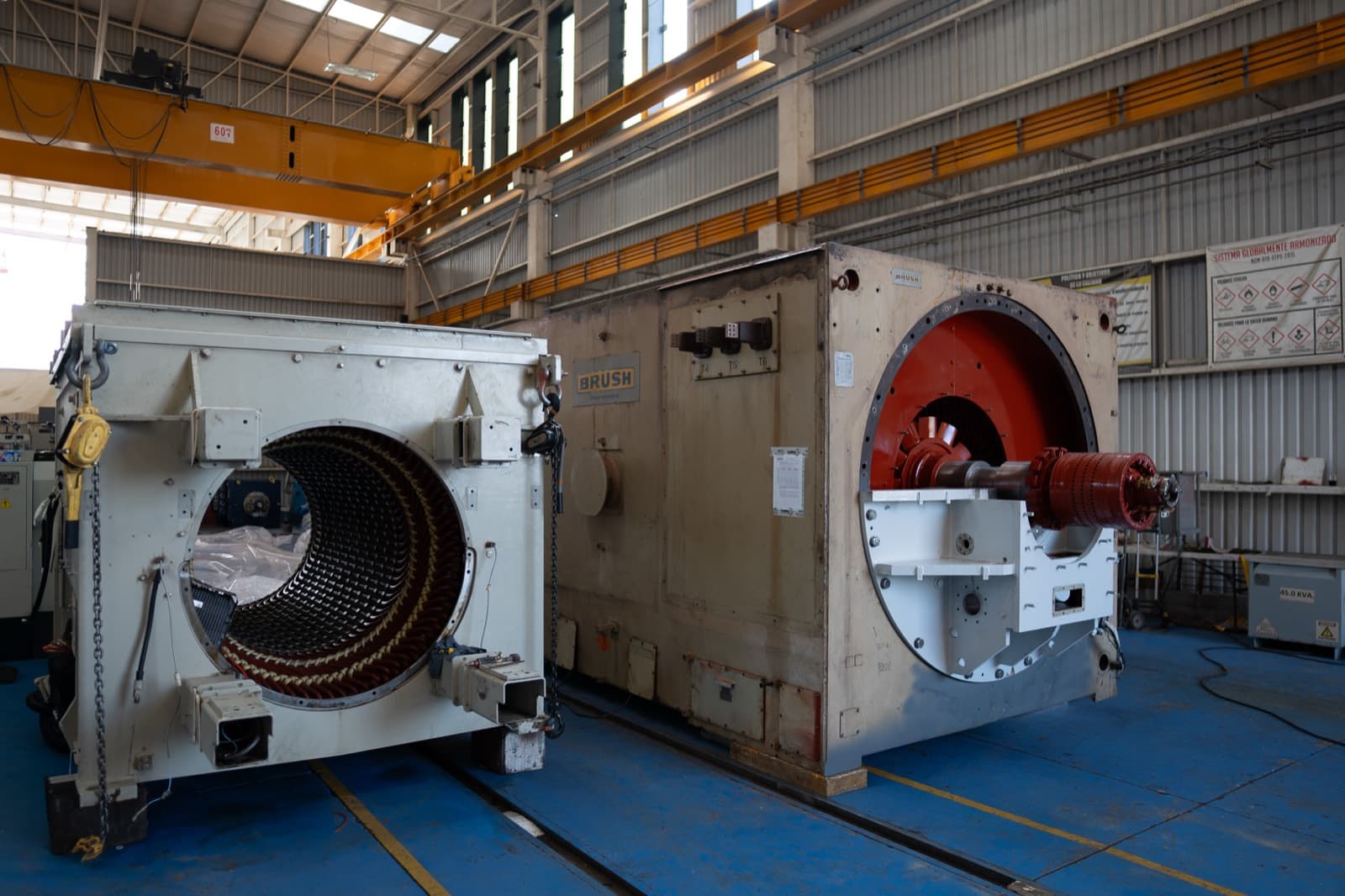 Banco de pruebas eléctricas IEEE/IEC en taller TEMISA Power Gen Tlajomulco — pruebas certificadas para generadores síncronos y turbogeneradores
